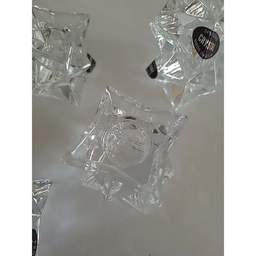 The American Crystal Collection 6 Stackable Candlesticks USA Made